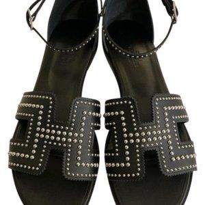 Hermès Black H192218z 02385/Santorini Sandals